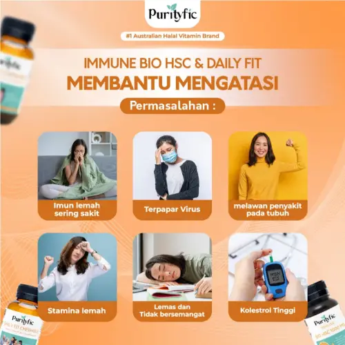 Purityfic Immune Bio HSC 1000 MG 60 Tablet Vitamin Australia High Strong C Vitamin C - Mau Hujan, Mau Panas, Badan Selalu Kuat Terlindungi!