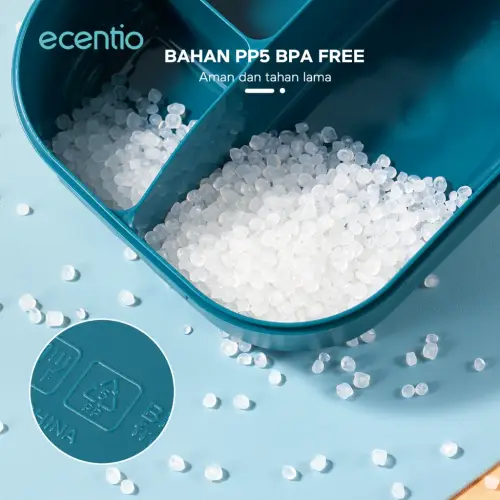 ecentio 1100ml lunch box set 4 Grid tempat bekal makan dan tempat minum anak kotak makan anti tumpah free sendok