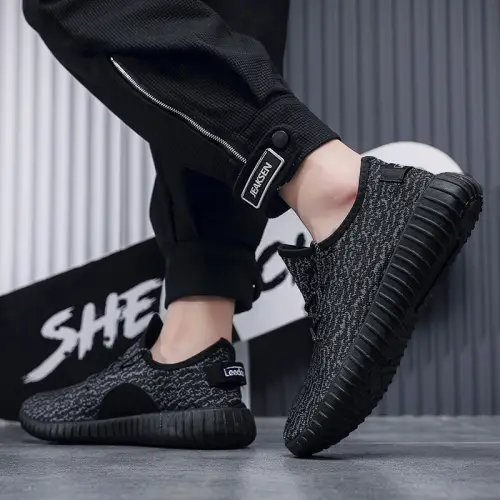 Leedoo Sepatu Pria Sneakers Casual Running Fashion Sport Sepatu Terbaru Kekinian Shoe Black Natural MR207
