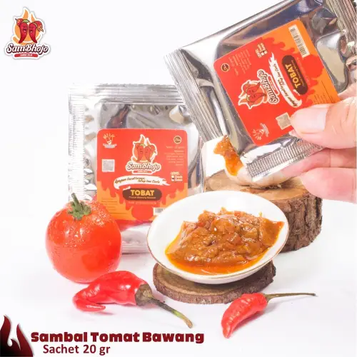Paket Sambal Bawang, Sambal Terasi, Sambal ijo, Sambal Korek 15 Sachet Gratis mangkok/Sendok