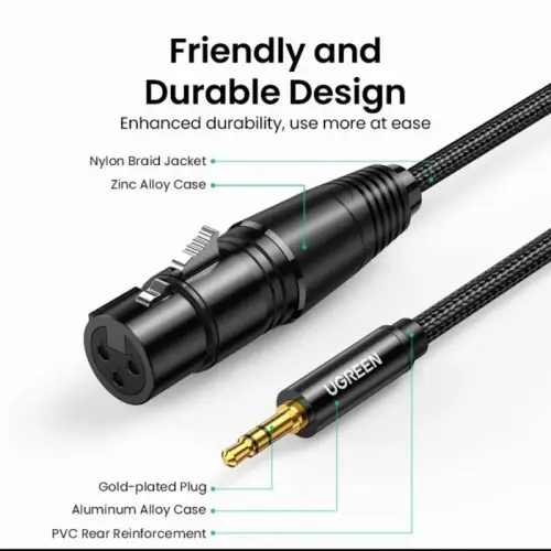 UGREEN Kabel XLR Microphone Female to Aux 3.5mm 20763