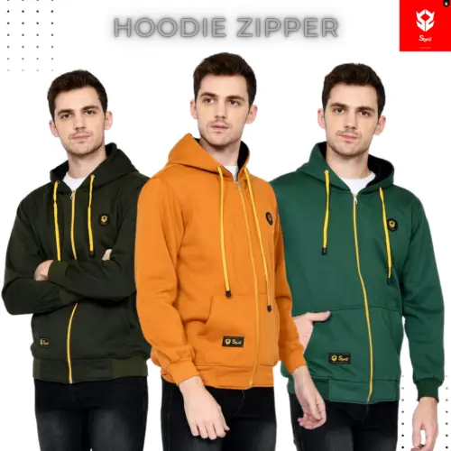 Jaket Hoodie Zipper Sleting Pria Wanita Stwoz Jumbo Big Size M-XXL