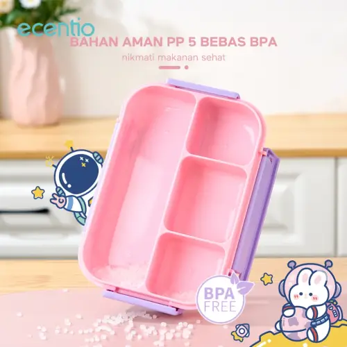 ecentio lunch box anak anak sekolah 1000ml 4 Skat Kotak Makan Tempat Makan bayi BPA FREE