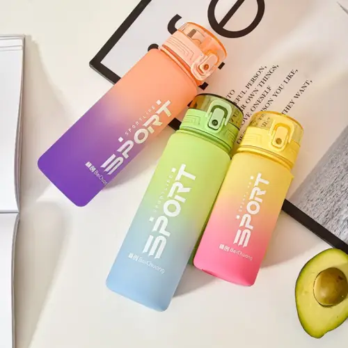Botol Minum Tumbler Olahraga Botol Sport 650ML | Botol Gradient Gradasi FREE Stiker 2D+3D