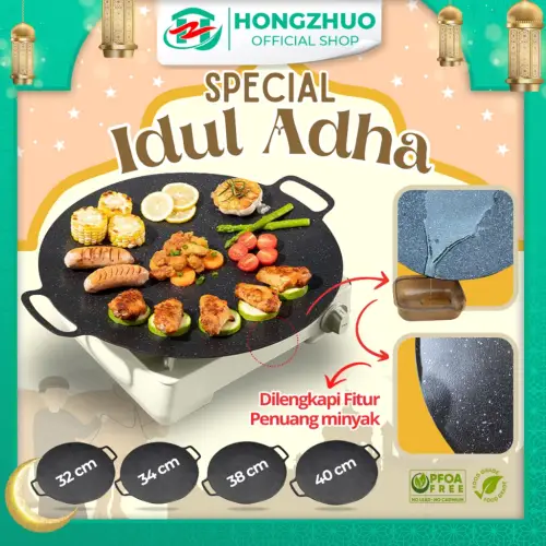 Hongzhuo Alat pemanggang / Tempat pemanggang bulat BBQ Piring pemanggang diameter 32/34/38/40cm