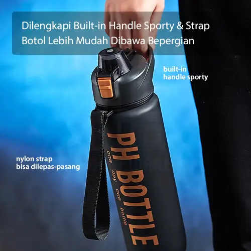 Botol Minum 1 Liter Premium Botol Air Minum Anak Sport Design Anti Bocor BPA FREE HUGO