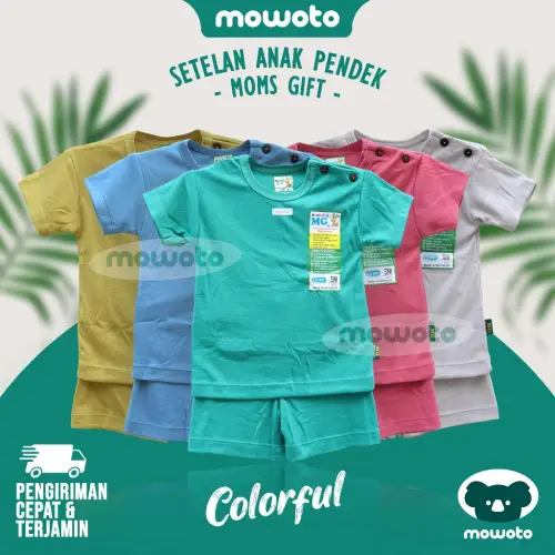Setelan Moms Gift PENDEK Polos Kancing Pundak Terbaru Moms Gift Motherland