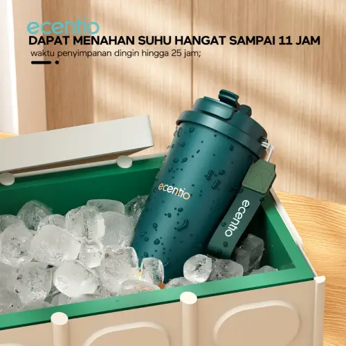 ecentio tumbler minum premium tahan dingin 24 jam botol stainless 316 portable tumblr 530ml