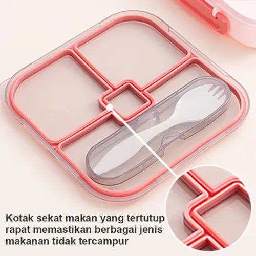 Aimilo Gaya Jepang Tempat Makan Tupperware BPA Free Lunch Box Set Tempat Bekal Anak Sekolah Free Sendok