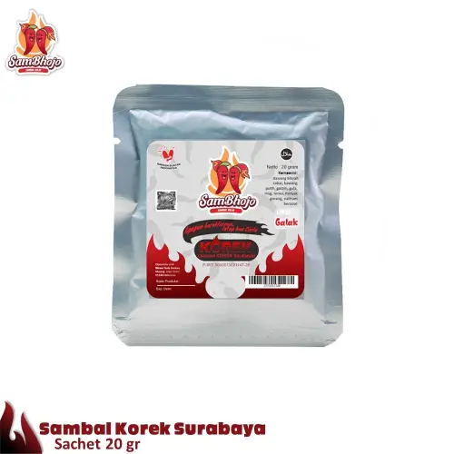 Paket Sambal Bawang, Sambal Terasi, Sambal ijo, Sambal Korek 15 Sachet Gratis mangkok/Sendok