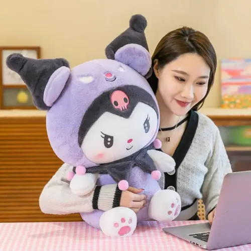Boneka Kawali Kuromi Hot Plush Toys Anime Kid Dolls Boneka Kado Ulang Tahun uk 50cm dan 35cm