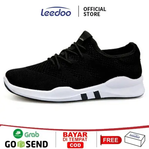 Leedoo Sepatu Pria Sneaker Original 100% Running Fashion Sport Shoes Olahraga Bahan Karet EE01