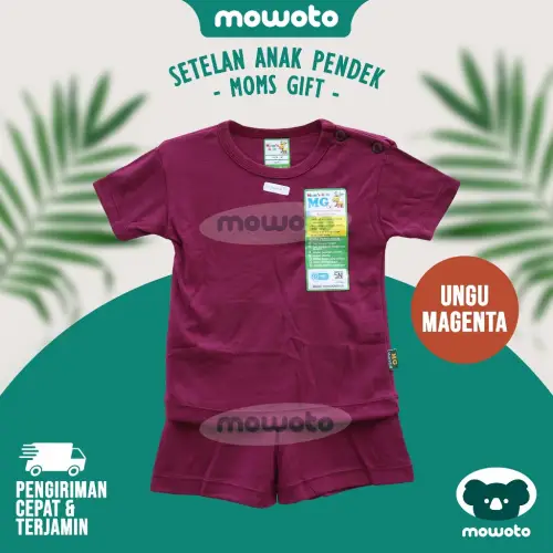 Setelan Moms Gift PENDEK Polos Kancing Pundak Terbaru Moms Gift Motherland
