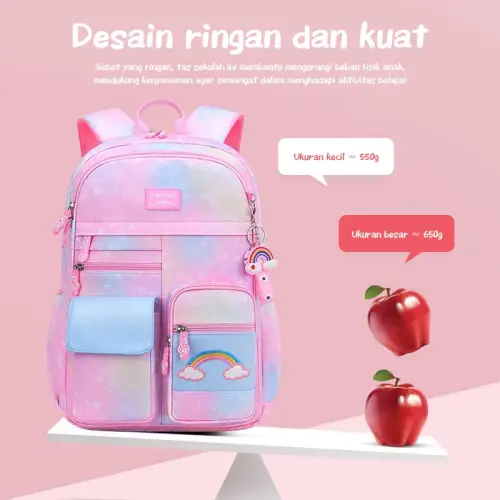 Aimilo Tas Sekolah Perempuan Tas Sekolah Anak Sd&Smp Tas Ransel Kapasitas Besar Tahan Air Kado Anak