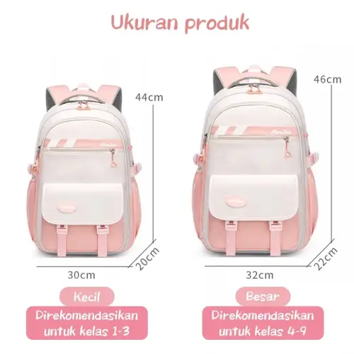 Aimilo Tas Ransel Anak Tas Sekolah Anak Perempuan Ins Anti Air Model Korea Tebal Kado Anak Untuk 6-15 Tahun