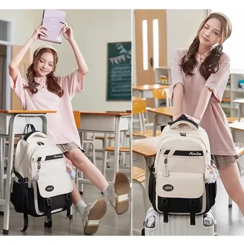 Aimilo Tas Ransel Anak Tas Sekolah Anak Perempuan Ins Anti Air Model Korea Tebal Kado Anak Untuk 6-15 Tahun
