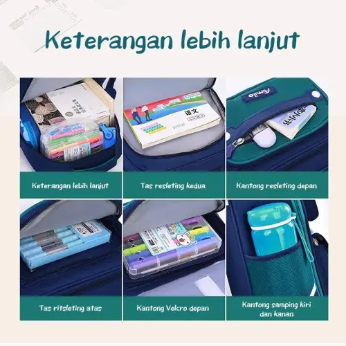 Aimilo Tas Ransel Sekolah Laki Laki Gaya Inggris Tas Ransel SD Tas Ransel Anak