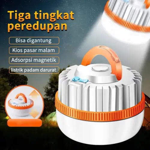 Benih Lampu Emergency Darurat Bulb LED Indoor Outdoor Rechargeable