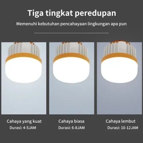 Benih Lampu Emergency Darurat Bulb LED Indoor Outdoor Rechargeable