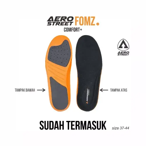 Aerostreet 37-44 Ortiz Hitam Hitam Hitam - Sepatu Sneakers Casual