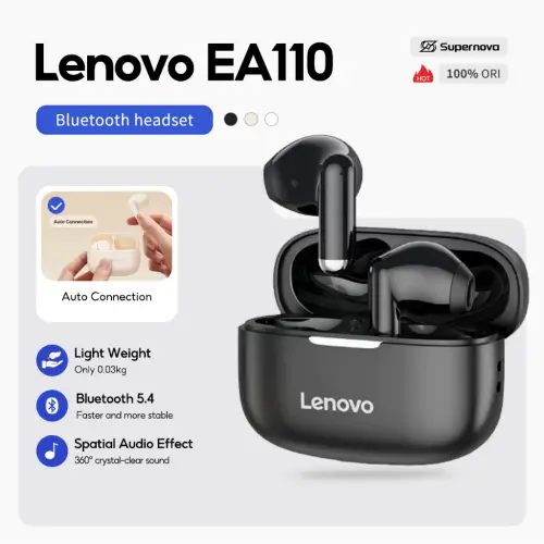 Supernova x LENOVO THINKPLUS EA110 TRUE WIRELESS BLUETOOTH MINI EARBUDS TWS HD SOUND IPX7