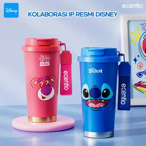 ecentio tumbler minum premium tahan dingin 24 jam botol stainless 316 portable tumblr 530ml