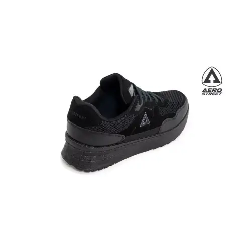 Aerostreet 37-44 Ortiz Hitam Hitam Hitam - Sepatu Sneakers Casual