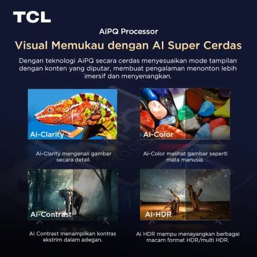 TCL AI 4K Google TV 43 inch V6C - MEMC - HDR 10 - HVA Panel - Dolby Audio