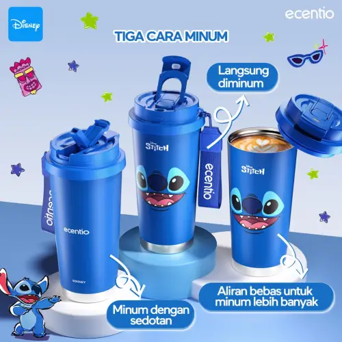 ecentio tumbler minum premium tahan dingin 24 jam botol stainless 316 portable tumblr 530ml