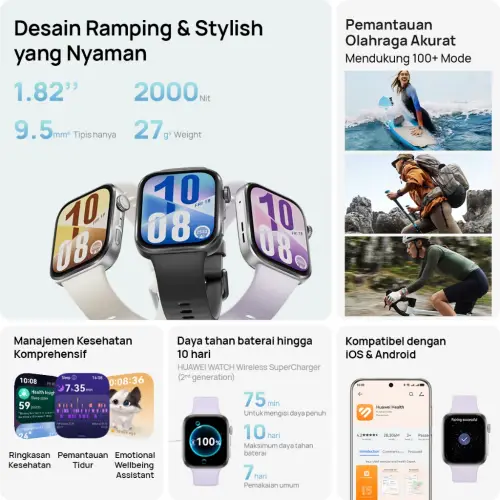 HUAWEI WATCH FIT 4 Series | Stylish Design | GPS | 10-Day Battery Life* | Sports Tracking | Health Management