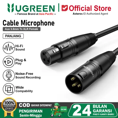 UGREEN XLR Male Microphone Karaoke Condenser Female Audio 20708