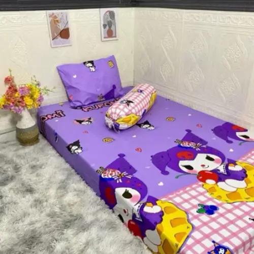 sprei motif kuromi cinamorol labubu dan ready ukuran 90x200 sampai 200x200 tinggi 20cm