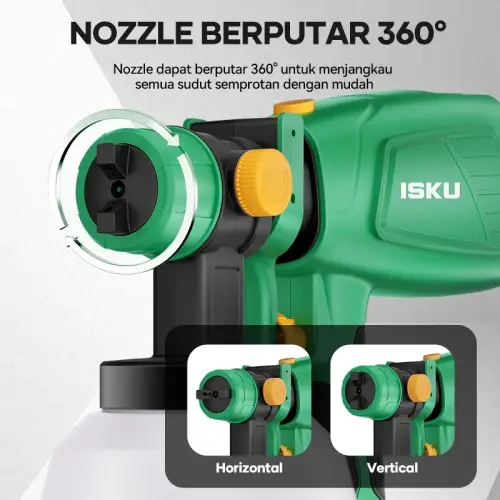 ISKU Spray gun elektrik 400W Alat Menyemprot Cat Mesin Semprot Cat Kapasitas 1000ml Paint Gun Paint Spray Paint Zoom