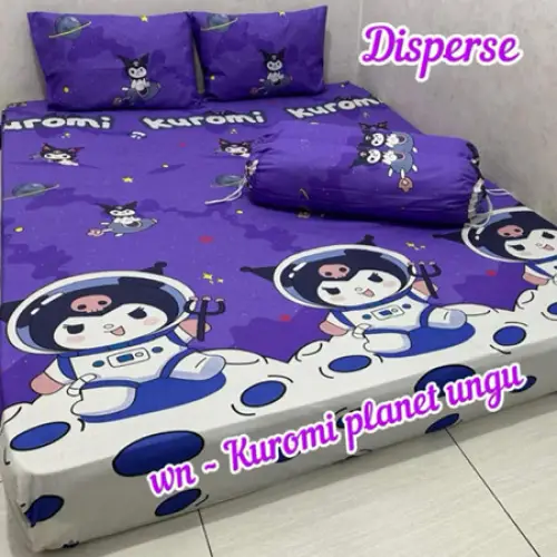 sprei motif kuromi cinamorol labubu dan ready ukuran 90x200 sampai 200x200 tinggi 20cm