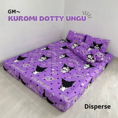 sprei motif kuromi cinamorol labubu dan ready ukuran 90x200 sampai 200x200 tinggi 20cm