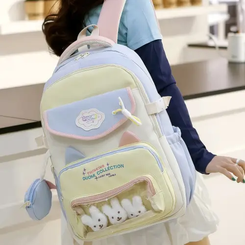 Panchayat tas sekolah korean style tas sekolah anak perempuan Kapasitas besar tahan air backpack wanita