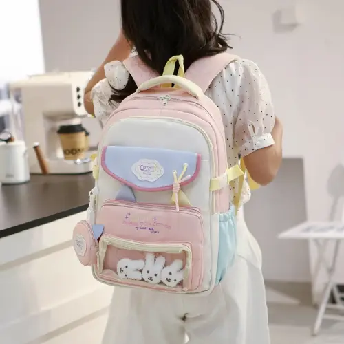 Panchayat tas sekolah korean style tas sekolah anak perempuan Kapasitas besar tahan air backpack wanita