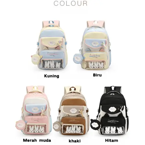 Panchayat tas sekolah korean style tas sekolah anak perempuan Kapasitas besar tahan air backpack wanita