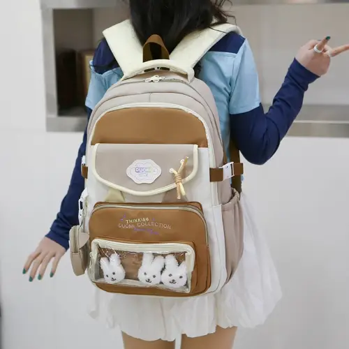 Panchayat tas sekolah korean style tas sekolah anak perempuan Kapasitas besar tahan air backpack wanita