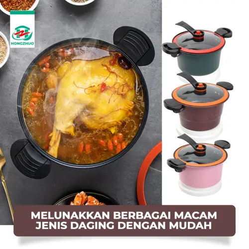 Hongzhuo Panci Presto 8 Liter Premium Quality Wajan Presto Kokoh Coating Batu Medis