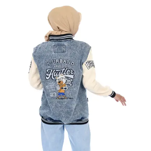 X Urband Absolute Varsity Jacket Denim Bear University A259