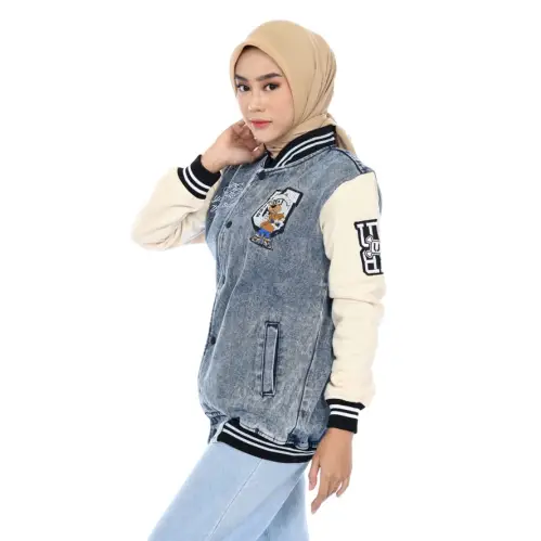 X Urband Absolute Varsity Jacket Denim Bear University A259