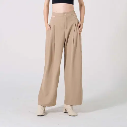 This Is April Celana Panjang MT Octave Cut Out Pants Brown