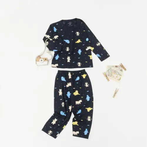 Peachbello Set Piyama Kaos Cotton Anak Usia 1 - 10th