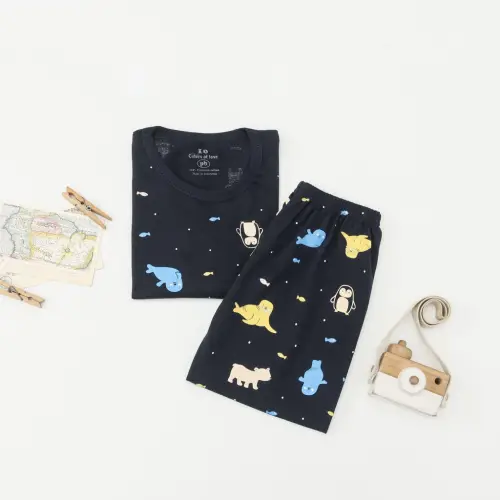 Peachbello Set Piyama Kaos Cotton Anak Usia 1 - 10th