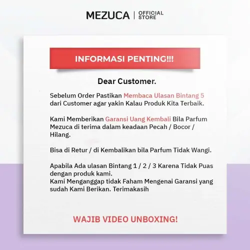 Parfum Mezuca 35ml Eau De Parfume BPOM Halal Free Box Perfume
