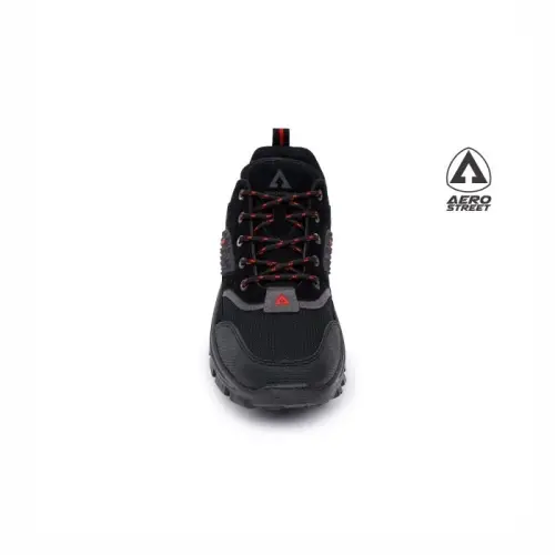 Aerostreet 40-43 Active Low Hitam Hitam Merah - Sepatu Sneaker Boots