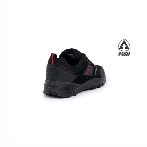 Aerostreet 40-43 Active Low Hitam Hitam Merah - Sepatu Sneaker Boots