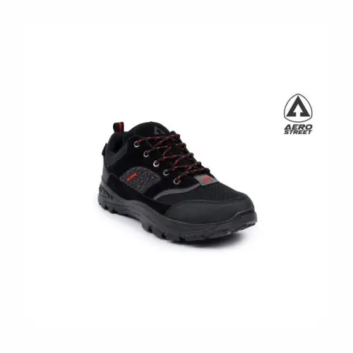 Aerostreet 40-43 Active Low Hitam Hitam Merah - Sepatu Sneaker Boots