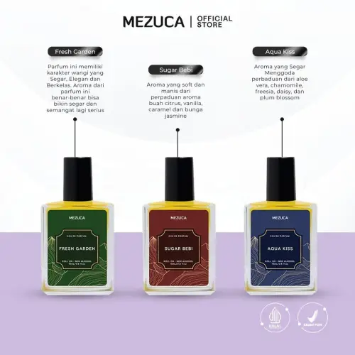 Parfum Mezuca Roll On Non Alkohol Series 18mL Free Box Eau de Perfume Wangi Tahan Lama